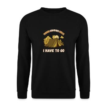 Wenn das Campen ruft muss ich gehen - Zelten Natur - Unisex Pullover - Schwarz - Vorne - Alina (178cm) & Michal (187cm)