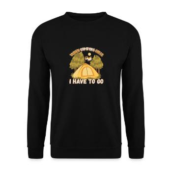 Wenn das Campen ruft muss ich gehen - Zelten Natur - Unisex Pullover - Schwarz - Vorne - Alina (178cm) & Michal (187cm)