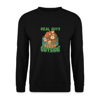 Real Guys Sleeping Outside - Camping Camping Nature - Unisex Sweatshirt - black - Front - Alina (178cm) & Michal (187cm)