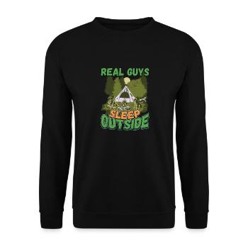Real Guys Sleeping Outside - Camping Camping Nature - Unisex Sweatshirt - black - Front - Alina (178cm) & Michal (187cm)
