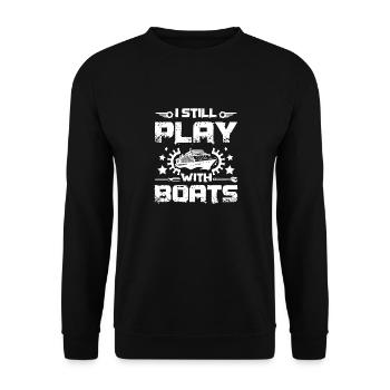I still play with boats - Unisex Pullover - Schwarz - Vorne - Alina (178cm) & Michal (187cm)