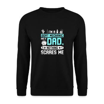 Boat mechanic and father dad - Unisex Sweatshirt - black - Front - Alina (178cm) & Michal (187cm)