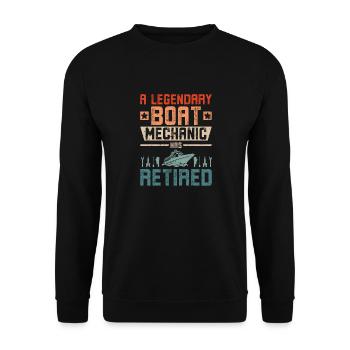 A legendary boat mechanic has retired - Unisex Sweatshirt - black - Front - Alina (178cm) & Michal (187cm)