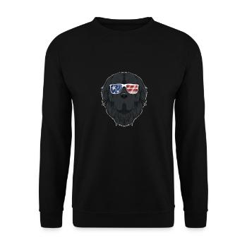 Newfoundland USA Sunglasses I American Flag - Unisex Sweatshirt - black - Front - Alina (178cm) & Michal (187cm)