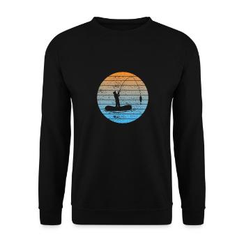 Fishing Fishing Fishing Hooks Angler - Unisex Sweatshirt - black - Front - Alina (178cm) & Michal (187cm)