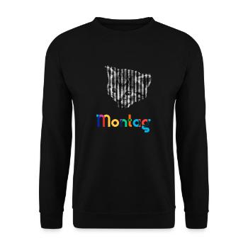 Montag - Unisex Pullover - Schwarz - Vorne - Alina (178cm) & Michal (187cm)