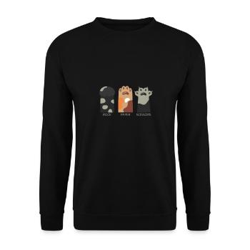 Ciseaux en papier de roche Drôle de tigre-chat Mains de jeu - Sweat-shirt Unisexe - noir - Devant - Alina (178cm) & Michal (187cm)