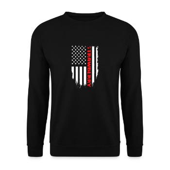 Strawberry Proud American - Unisex Pullover - Schwarz - Vorne - Alina (178cm) & Michal (187cm)
