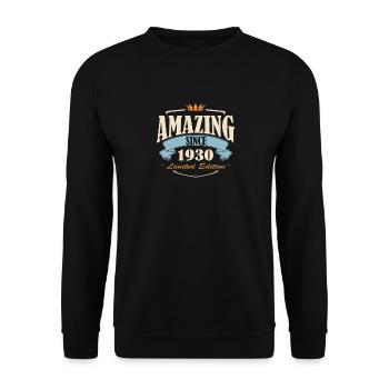 1930 - Unisex Pullover - Schwarz - Vorne - Alina (178cm) & Michal (187cm)
