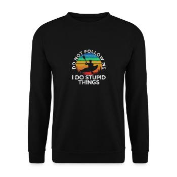 Kayak Drôle Kayak Ne me suivez pas je fais - Sweat-shirt Unisexe - noir - Devant - Alina (178cm) & Michal (187cm)
