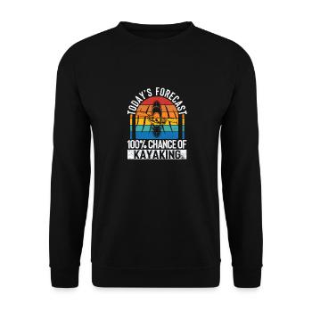 Drôle de kayak Nautique La prédiction d’aujourd’hui 100% Chance - Sweat-shirt Unisexe - noir - Devant - Alina (178cm) & Michal (187cm)