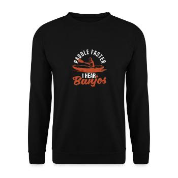 Paddle Faster I Hear Banjos Funny Kayak Instrument - Unisex Sweatshirt - black - Front - Alina (178cm) & Michal (187cm)