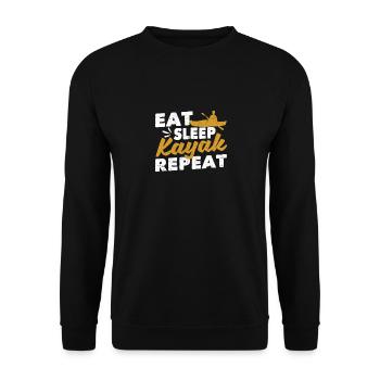 Manger du sommeil Kayak Répéter Drôle - Sweat-shirt Unisexe - noir - Devant - Alina (178cm) & Michal (187cm)