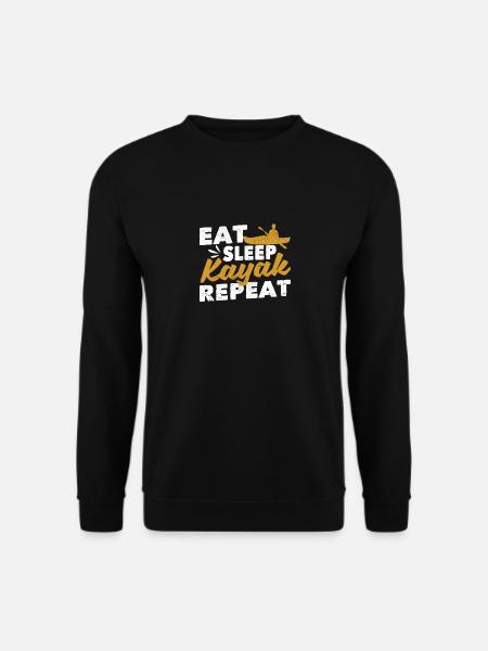 Eating Sleep Kayak Repeating Funny - Unisex Sweatshirt - black