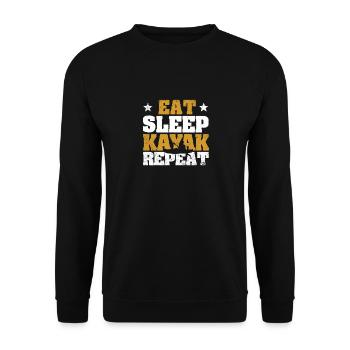 Drôle de kayak canoë-kayak kayakiste manger dormir - Sweat-shirt Unisexe - noir - Devant - Alina (178cm) & Michal (187cm)