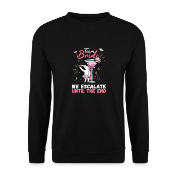Team Bride JGA Bachelor Party Polter Girls - Unisex Sweatshirt - black - Front - Alina (178cm) & Michal (187cm)