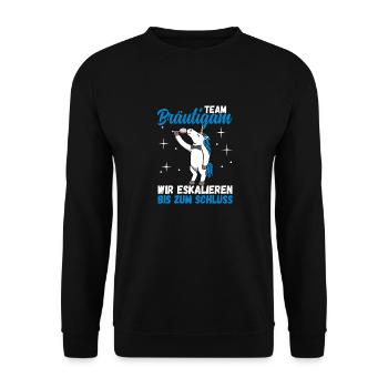 Team Bräutigam JGA Junggesellenabschied Polter - Unisex Pullover - Schwarz - Vorne - Alina (178cm) & Michal (187cm)