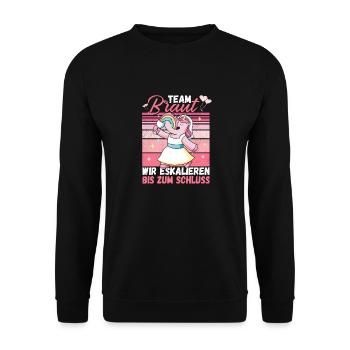 Team Bride JGA Bachelor Party Polter Girls - Unisex Sweatshirt - black - Front - Alina (178cm) & Michal (187cm)