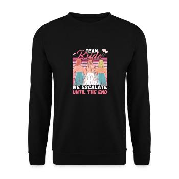 Team Bride JGA Bachelor Party Polter Girls - Unisex Sweatshirt - black - Front - Alina (178cm) & Michal (187cm)