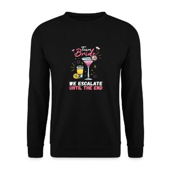 Team Bride JGA Bachelor Party Polter Girls - Unisex Sweatshirt - black - Front - Alina (178cm) & Michal (187cm)