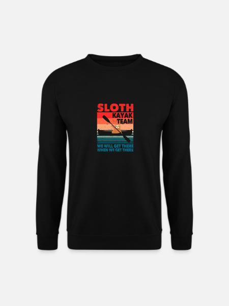 Kajaker Faultier Kajak Team Wir kommen an, wenn - Unisex Pullover - Schwarz