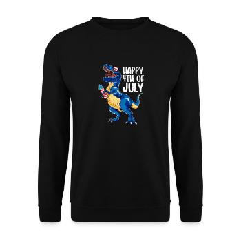 Dinosaur Independence Day USA Juillet - Sweat-shirt Unisexe - noir - Devant - Alina (178cm) & Michal (187cm)