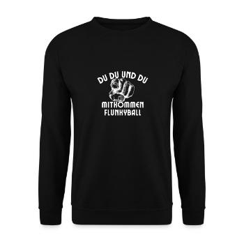 Flunkyball Bierball Trinkspruch Party - Unisex Pullover - Schwarz - Vorne - Alina (178cm) & Michal (187cm)