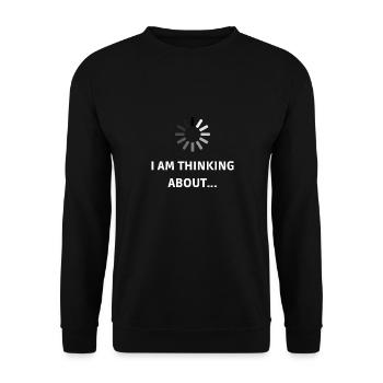 I Am Thinking - Unisex Sweatshirt - black - Front - Alina (178cm) & Michal (187cm)