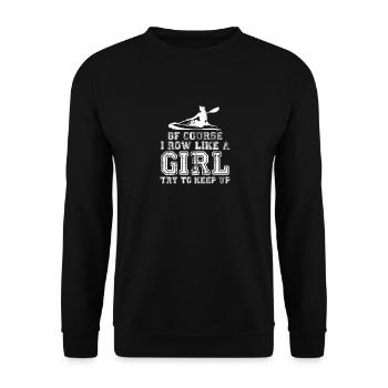 Cool Rowing Art Women Girl Coxswain Paddle Oar Pun - Unisex Sweatshirt - black - Front - Alina (178cm) & Michal (187cm)
