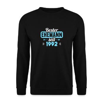 Beste Ehefrau Bester Ehemann seit 1992 - Unisex Pullover - Schwarz - Vorne - Alina (178cm) & Michal (187cm)
