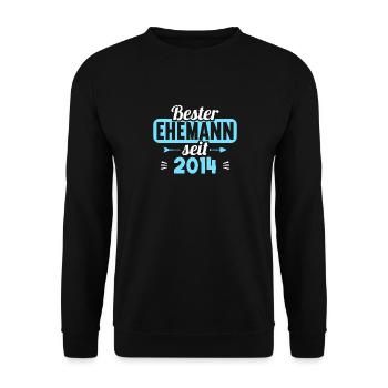 Beste Ehefrau Bester Ehemann seit 2014 - Unisex Pullover - Schwarz - Vorne - Alina (178cm) & Michal (187cm)