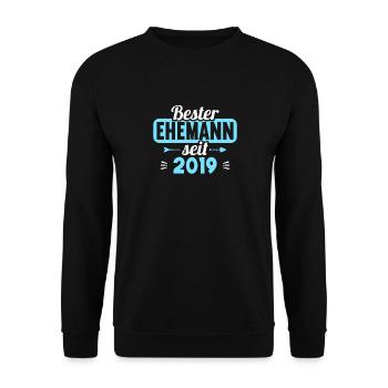 Beste Ehefrau Bester Ehemann seit 2019 - Unisex Pullover - Schwarz - Vorne - Alina (178cm) & Michal (187cm)