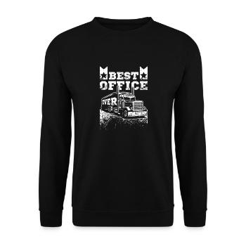 Driving trucks best office ever - Unisex Pullover - Schwarz - Vorne - Alina (178cm) & Michal (187cm)