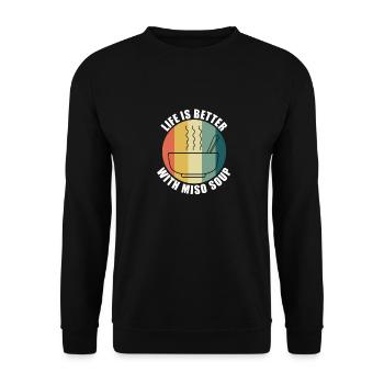 Soupe miso drôle dicton ramen nouilles nourriture - Sweat-shirt Unisexe - noir - Devant - Alina (178cm) & Michal (187cm)