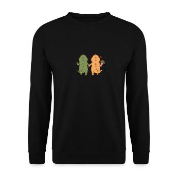 Dino Couple is in Love Dinosaur - Unisex Sweatshirt - black - Front - Alina (178cm) & Michal (187cm)
