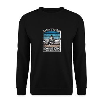 Drôle d’équipage de kayak C’est bon si vous pensez que l’aviron - Sweat-shirt Unisexe - noir - Devant - Alina (178cm) & Michal (187cm)
