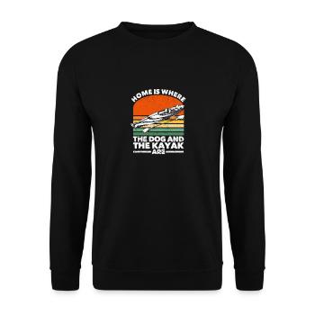 Home is where the dog and kayak are kayak - Unisex Sweatshirt - black - Front - Alina (178cm) & Michal (187cm)