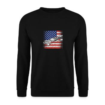 Drôle de canoë-kayak américain patriotique - Sweat-shirt Unisexe - noir - Devant - Alina (178cm) & Michal (187cm)