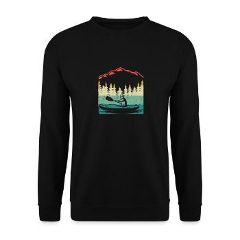 Kayak Vintage River Kayak Voyage Kayak Bateau - Sweat-shirt Unisexe - noir - Devant - Alina (178cm) & Michal (187cm)