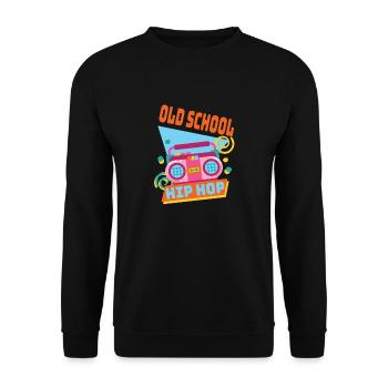 Retro Old School Hip Hop 80s 90s Graffiti Kassette - Unisex Pullover - Schwarz - Vorne - Alina (178cm) & Michal (187cm)