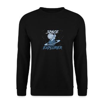 Astronaut Space Explorer - Unisex Sweatshirt - black - Front - Alina (178cm) & Michal (187cm)