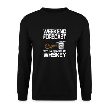 Weekend Forecast Cigars and Whiskey For Men Women - Unisex Sweatshirt - black - Front - Alina (178cm) & Michal (187cm)