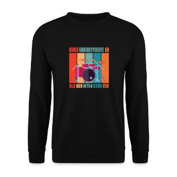 Ne sous-estimez jamais un vieil homme avec une batterie - Sweat-shirt Unisexe - noir - Devant - Alina (178cm) & Michal (187cm)