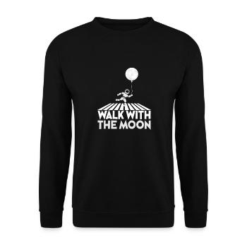 Astronaut Walkr with the moon Planet - Unisex Sweatshirt - black - Front - Alina (178cm) & Michal (187cm)