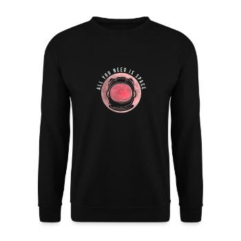 Astronaut All you need is Space - Unisex Sweatshirt - black - Front - Alina (178cm) & Michal (187cm)