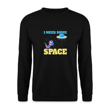 Astronauti need some Space - Unisex Sweatshirt - black - Front - Alina (178cm) & Michal (187cm)