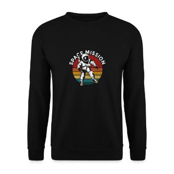 Astronaut Space Mission Raumfahrt - Unisex Sweatshirt - black - Front - Alina (178cm) & Michal (187cm)