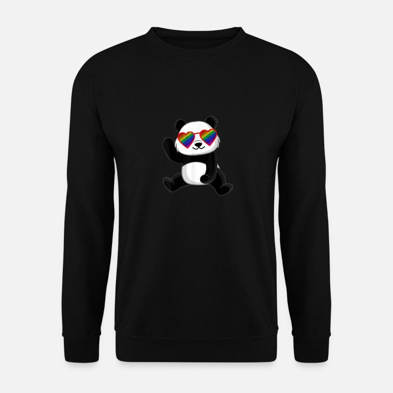 Panda Regenbogen LGBTQ Pride Regenbogenfahne CSD - Unisex Pullover - Schwarz