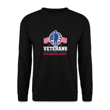 Veterans Day Vintage Memorial Day Freedom - Unisex Pullover - Schwarz - Vorne - Alina (178cm) & Michal (187cm)