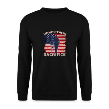 Journée des anciens combattants Vintage Memorial Day Freedom - Sweat-shirt Unisexe - noir - Devant - Alina (178cm) & Michal (187cm)